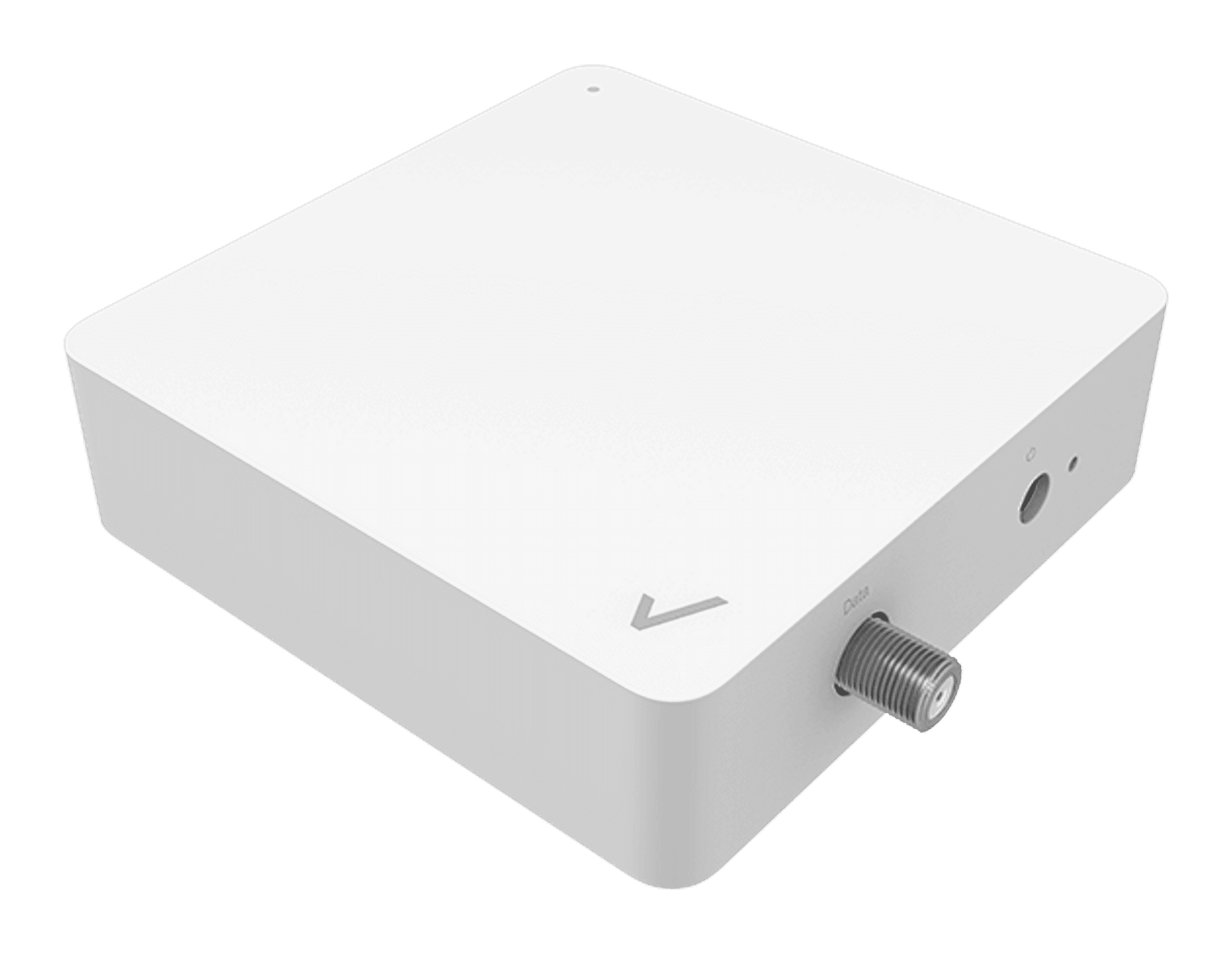 Official front-angle view of the Verizon MoCA Ethernet Adapter ASK-MAE340
